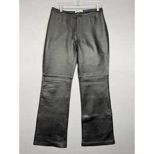 Vintage Spiegel Black Leather Pants Womens 8 28x31 Chaps Motorcycle Riding Biker